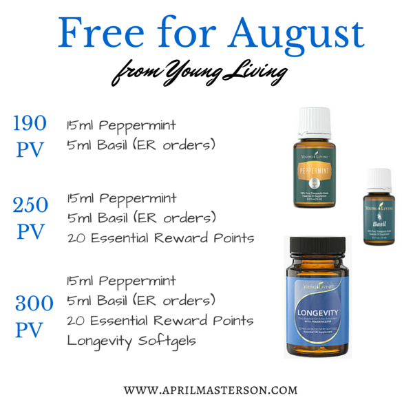 Young Living August 2015 Promotion