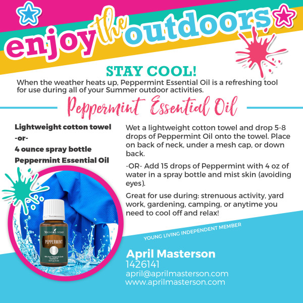 Peppermint essential oil to cool