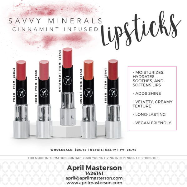 Savvy Minerals Cinnamint Infused Lipsticks